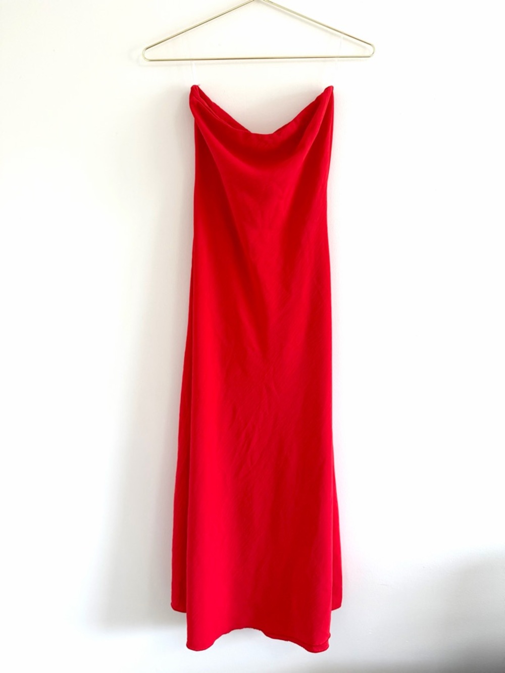 See You Monday Strapless Red Midi Dress